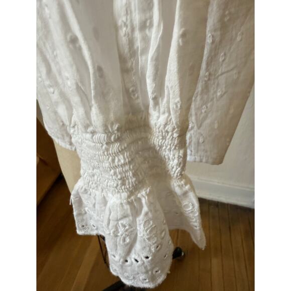 RINO & PELLE Marlot Cotton Lace White Frilly Blouse Size 38/ US 6 - Picture 7 of 9